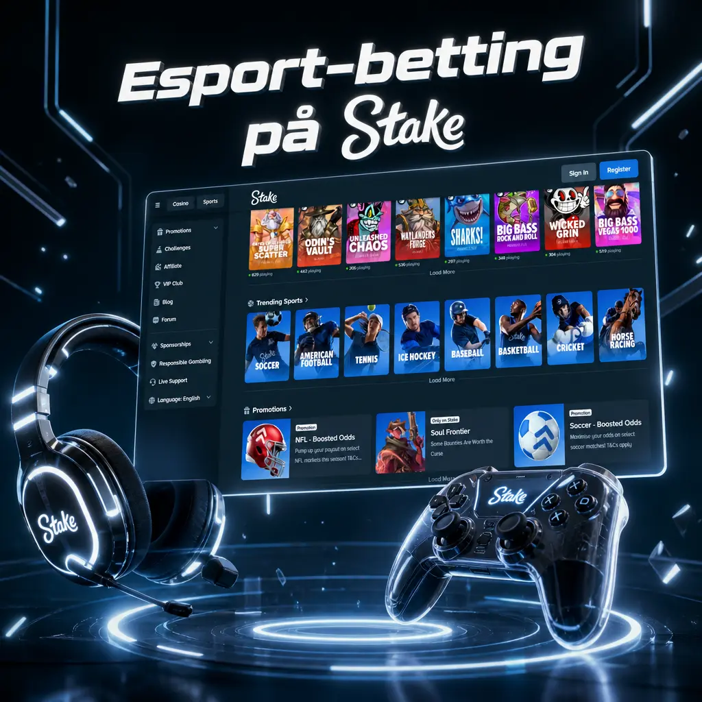 Esport-betting på Stake med odds for CS2, League of Legends, Dota 2, Valorant og Rocket League