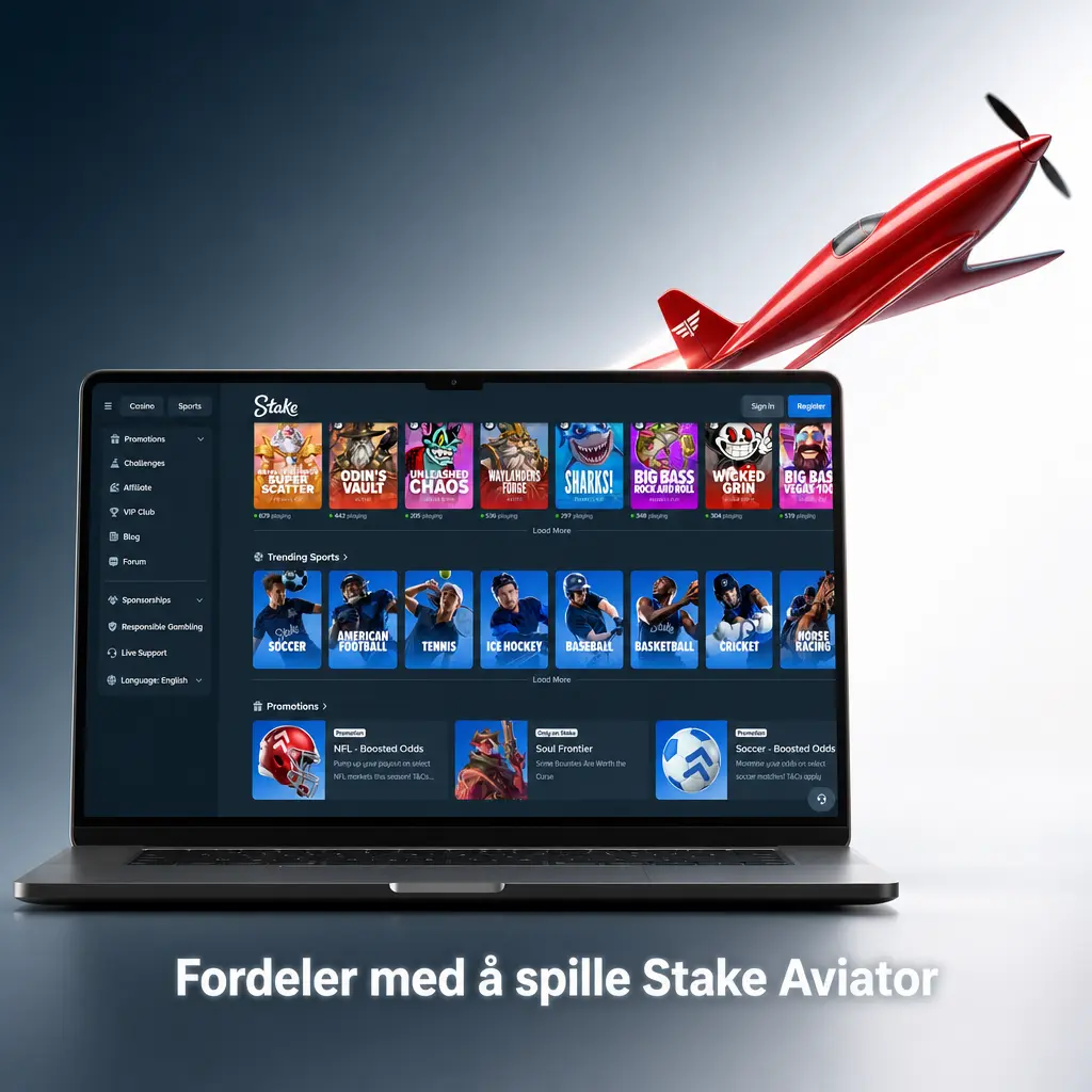 Fordeler med Stake Aviator: rask spilling, lav minsteinnsats, demomodus, mobilspill og automatisk uttak av gevinst.