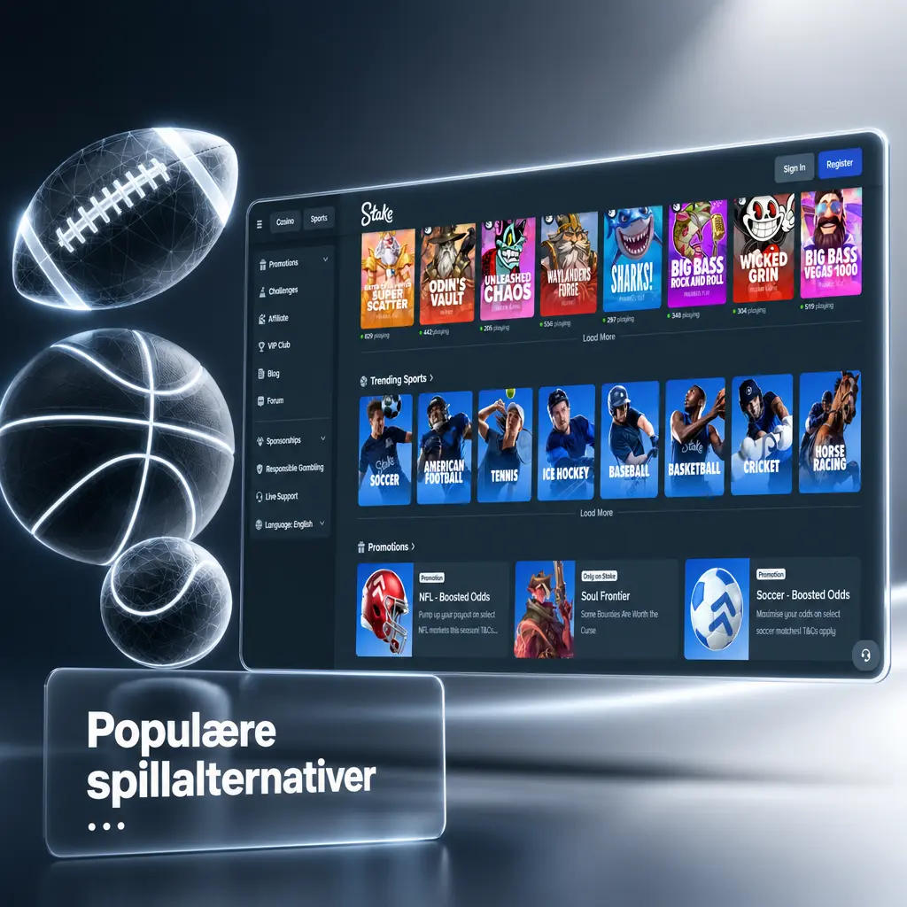 Oversikt over populære spillalternativer hos sportsbooken: enkeltspill, kombinasjonsspill og utbygger for norske spillere.