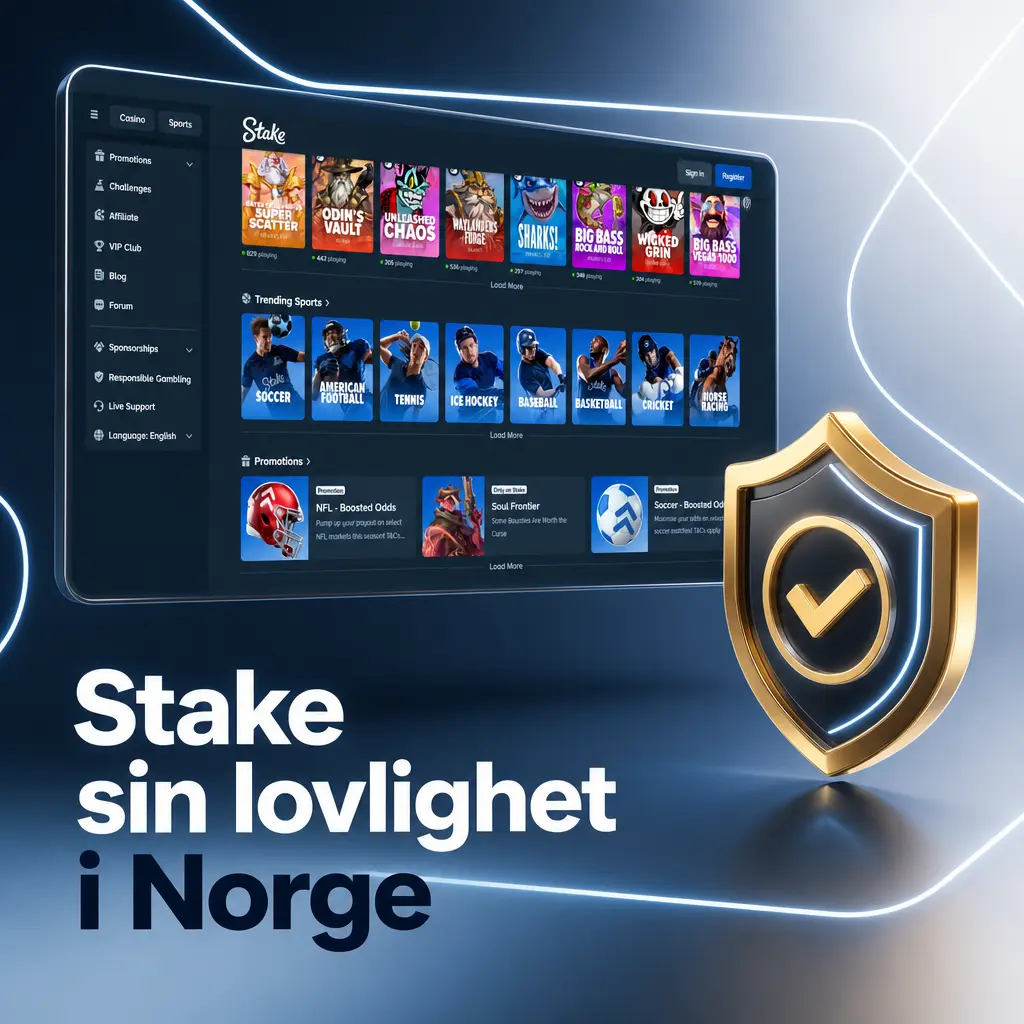 Stake sin spillisens fra Curaçao (8048/JAZ) sikrer rettferdige odds og trygghet for norske spillere.
